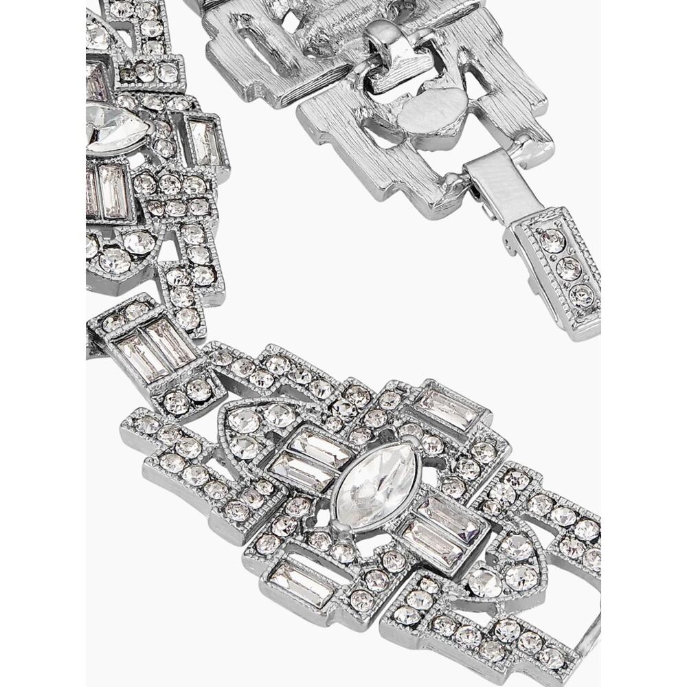 Set of 2 Kenneth Jay Lane Crystal Art Deco Bracelet & Round pave zirconia chain - Picture 15 of 16